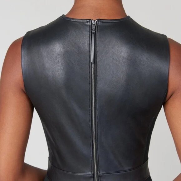 SPANX Sleeveless Sheath NYE Chic Fitted Zippered Midi Dress Black Medium‎ - Picture 4 of 13
